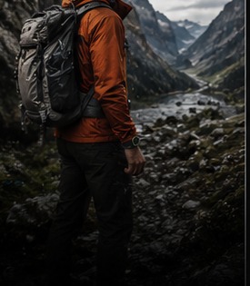 Hiker in mountains